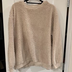 Easel ivory sherpa crew neck